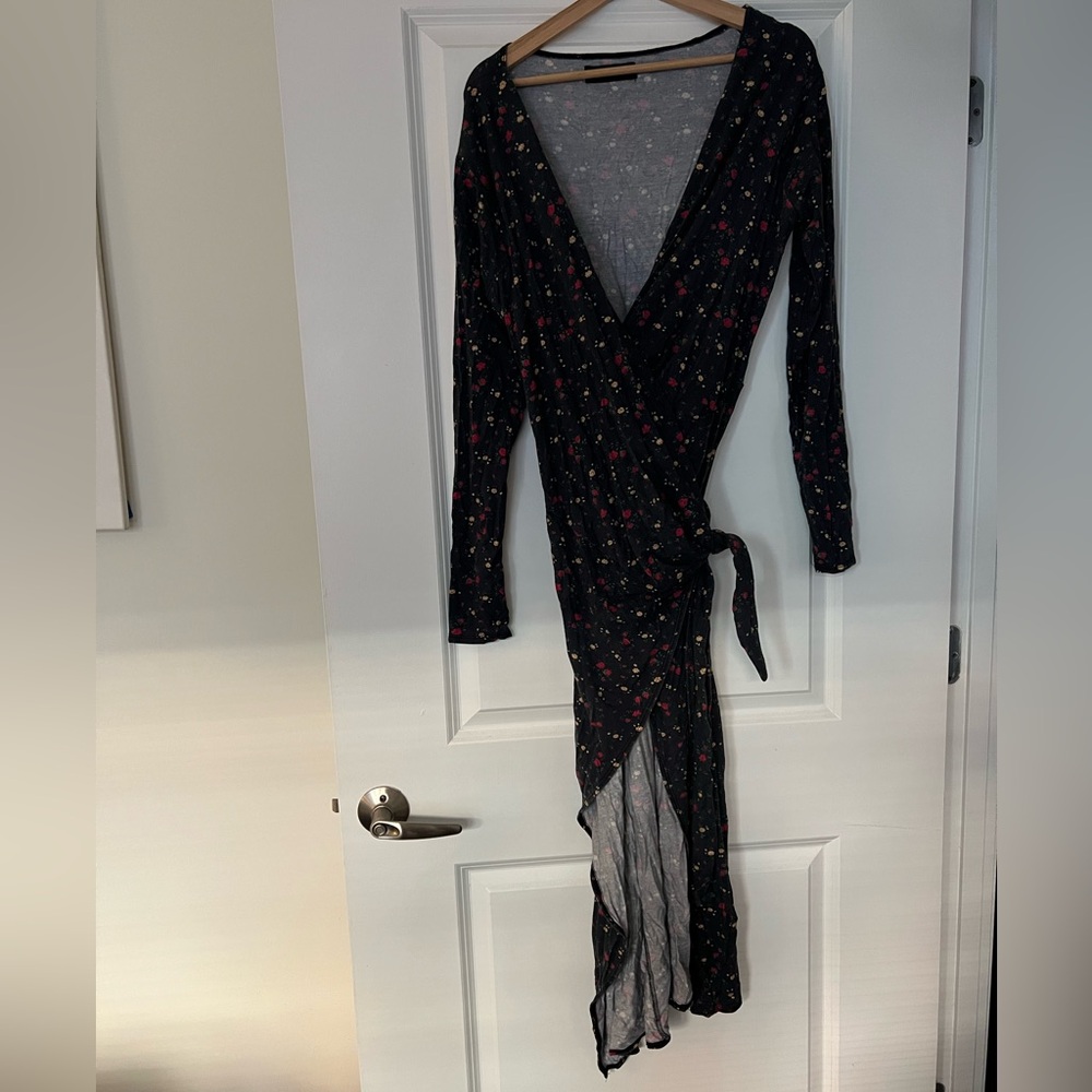 Reformation Blue floral Floral Long Sleeve Dress